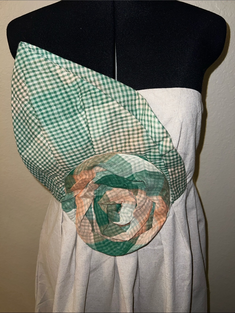 Ryu Strapless Linen Blend Floral Rosette Dress